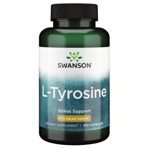 SWANSON L-Tyrosine 500mg Stress Support Maisto papildas L-Tirozinas 100 kapsulių