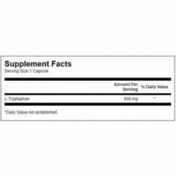 SWANSON L-Tryptophan 500mg Sleep Support Maisto papildas L-Triptofanas 60 kapsulių