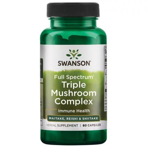 SWANSON Triple Mushroom Complex Immune Health Maisto papildas Maitake, Reishi ir Shiitake 60 kapsulių
