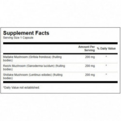 SWANSON Triple Mushroom Complex Immune Health Maisto papildas Maitake, Reishi ir Shiitake 60 kapsulių