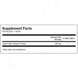 SWANSON Apple Cider Vinegar 200mg Detoxification Support Obuolių acto maisto papildas 120 kapsulių