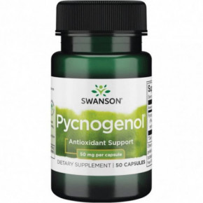 SWANSON Pycnogenol 50mg Antioxidant Support Pajūrinės pušies žievės ekstraktas 50 kapsulių