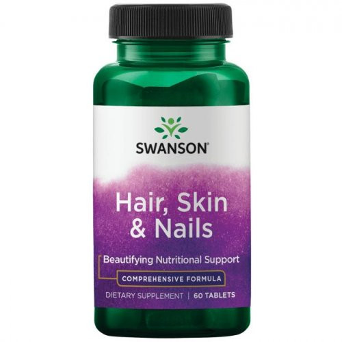 SWANSON Hair, Skin & Nails Beautifying Nutritional Support Kompleksas plaukams, odai ir nagams 60 kapsulių