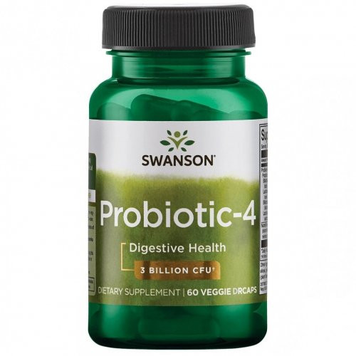 SWANSON ProBiotic-4 Digestive Health Pieno rūgšties bakterijos, probiotikai 60 kapsulių