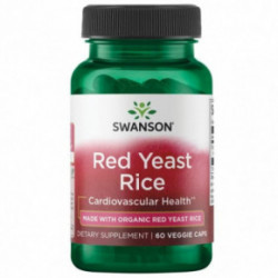 SWANSON Red Yeast Rice Cardiovascular Health Raudonųjų mielių ryžių maisto papildas 60 kapsulių