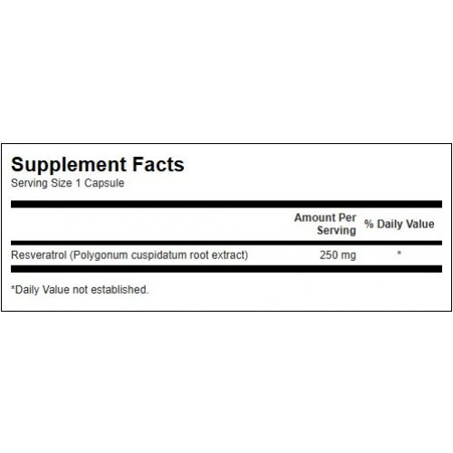 SWANSON Resveratrol 250 Mg Cardiovascular Health Maisto papildas resveratrolis 30 kapsulių