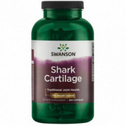 SWANSON Shark Cartilage 750mg Traditional Joint Health Maisto papildas ryklių kremzlės 250 kapsulių