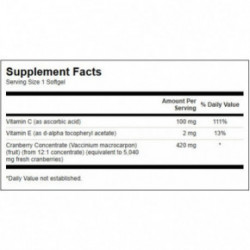 SWANSON Super Strength Cranberry Urinary Tract Health Spanguolių koncentratas 60 kapsulių