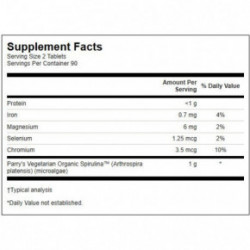SWANSON Certified Organic Spirulina 500mg Antioxidant Support Spirulina 180 kapsulių