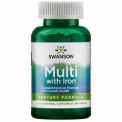 SWANSON Multivitamin with Iron Multivitaminų ir mineralų kompleksas su geležimi 130 kapsulių