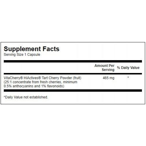 SWANSON HiActives Tart Cherry 465mg Joint Health and Mobility Vyšnių koncentratas 60 kapsulių