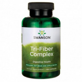 SWANSON Tri - Fiber Complex Digestive Health Maistinės skaidulos 100 kapsulių