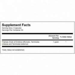 SWANSON Triphala 500mg Digestive and Immune Health Maisto papildas Triphala 100 kapsulių