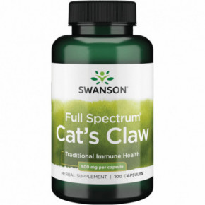 SWANSON Full Spectrum Cats Claw 500mg Traditional Immune Health Maisto papildas Una De Gato 100 kapsulių