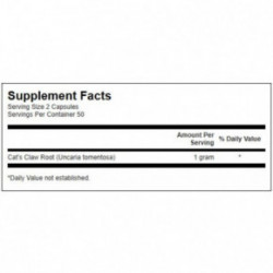 SWANSON Full Spectrum Cats Claw 500mg Traditional Immune Health Maisto papildas Una De Gato 100 kapsulių