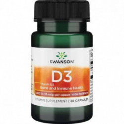 SWANSON High Potency Vitamin D3 1.000 IU (25mcg) Bone and Immune Health Vitaminas D3 250 kapsulių