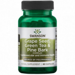 SWANSON Grape seed, Green Tea & Pine Bark Complex Vynuogių sėklų, žaliosios arbatos Ir pušies žievės kompleksas 60 kapsulių