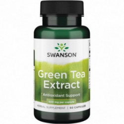 SWANSON Green Tea Extract 500mg Antioxidant Support Žaliosios arbatos ekstraktas 60 kapsulių