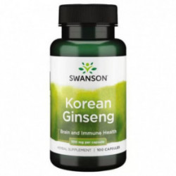 SWANSON Korean Ginseng 500mg Brain and Immune Health Maisto papildas ženšenis 100 kapsulių