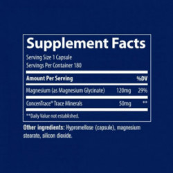 Trace Minerals Magnesium Glycinate 120mg Magnio glicinatas 180 kapsulių