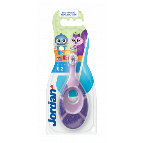 Jordan Step 0-2 years Baby Toothbrush Extra Soft Ypač minkštas vaikiškas dantų šepetėlis Purple