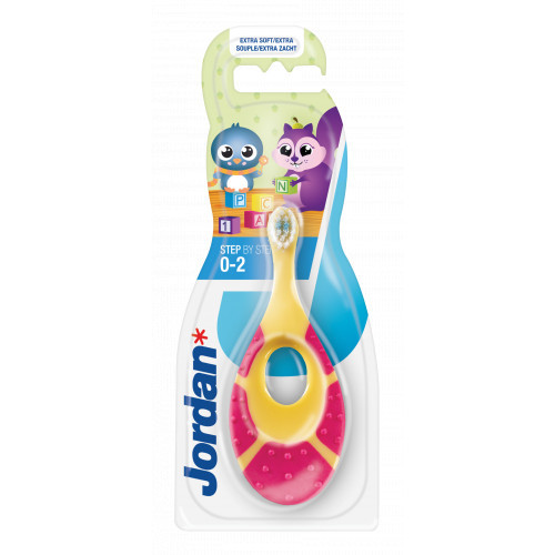 Jordan Step 0-2 years Baby Toothbrush Extra Soft Ypač minkštas vaikiškas dantų šepetėlis Purple