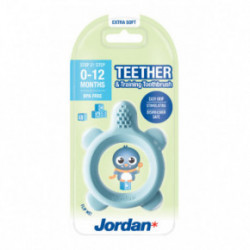 Jordan Teether and Training Toothbrush Extra Soft Kramtukas kūdikiams, ypač minkštas Pink