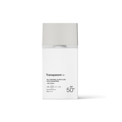 Transparent Lab Oil Control Ultra-Fluid Cica Sunscreen SPF50 Veido apsauga su mineraliniais ir cheminiais filtrais 100ml