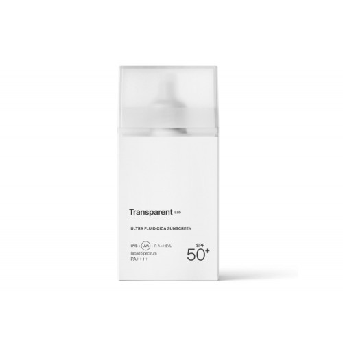 Transparent Lab Ultra-Fluid Cica Sunscreen SPF50 Apsauga veidui su mineraliniais ir cheminiais filtrais 100ml