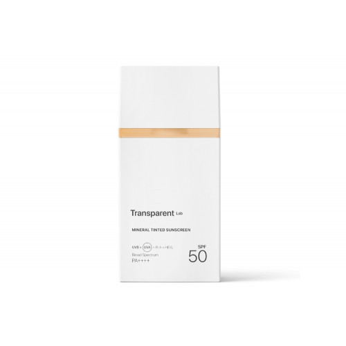 Transparent Lab Mineral Sunscreen Cream SPF50 Mineralinė apsauga veidui su apsauga 100ml