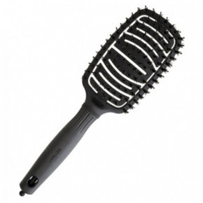 Olivia Garden Expert Care Flex Boar & Nylon Black Juodas plaukų šepetys su jonizuotais šereliais Black