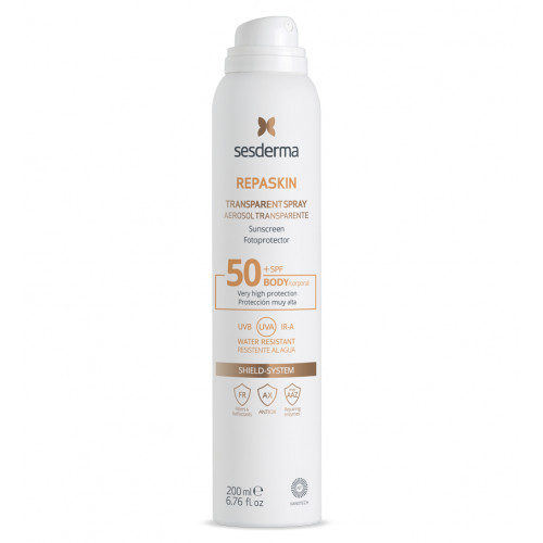 Sesderma Repaskin Transparent Spray SPF50 Apsauginis purškiklis nuo saulės kūnui 200ml