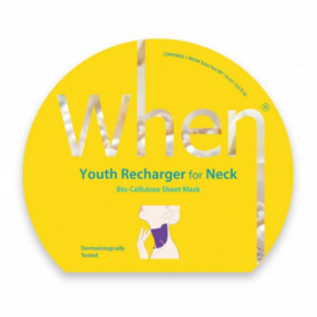 When Beauty Youth Recharger for Neck Bioceliuliozinė lakštinė kaklo kaukė 1 vnt.