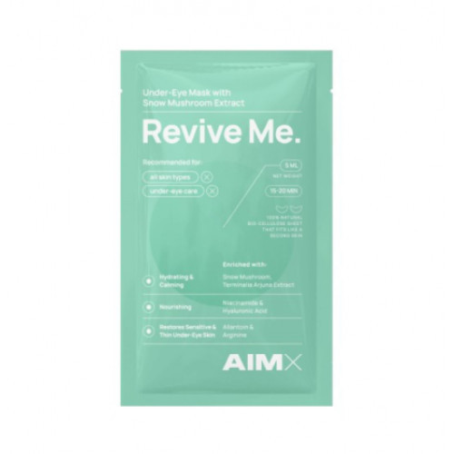 AimX Revive Me Drėkinanti ir gaivinanti lakštinė paakių kaukė su hialuronu 1 vnt.