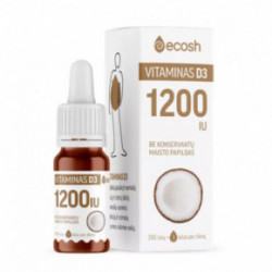 Ecosh Vitamin D3 with Coconut Vitaminas D3 su kokosų aliejumi 1200IU 10ml