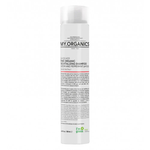 My.Organics Revitalizing shampoo neem and peppermint Šampūnas nuo plaukų slinkimo intensyvi prevencija 250ml