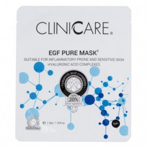 Cliniccare EGF Pure Face Mask Pretiekaisuma nomierinoša lokšņu sejas maska 1gab.