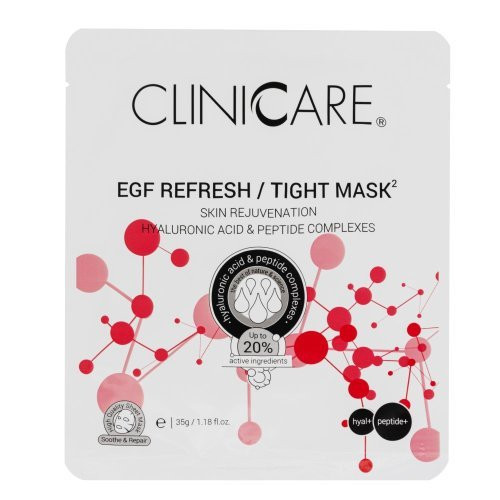 Cliniccare EGF Refresh-Tight Mask Priešraukšlinė atjauninamoji lakštinė kaukė veidui 35g