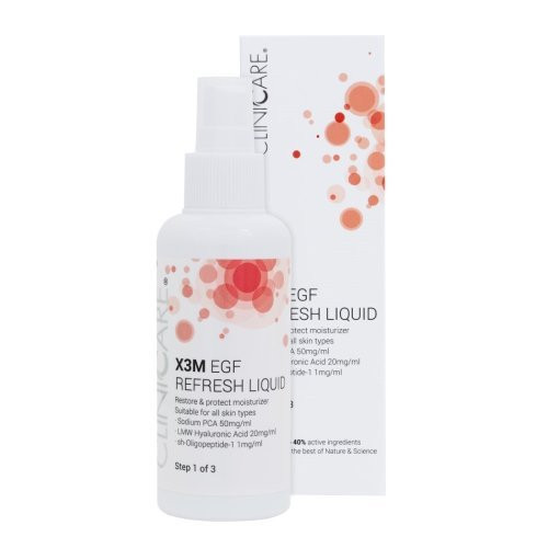 Cliniccare X3m EGF Refresh Liquid Step1Gaivinantis drėkinamasis losjonas veidui 100ml