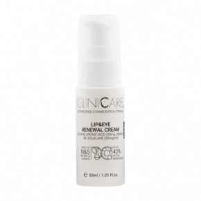 Cliniccare Hyal + Lip & Eye Renewal Cream Kortsudevastane niisutav kreem silmade ja huulte piirkonnale 30ml