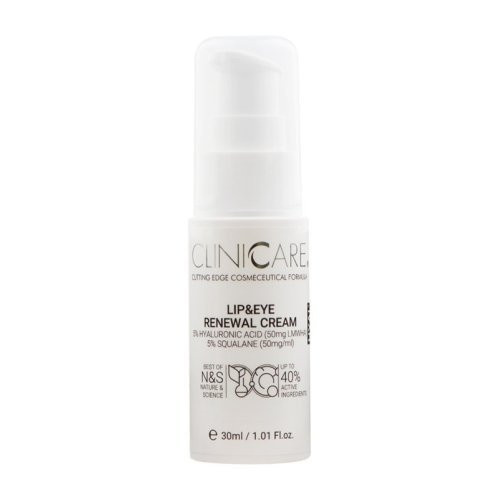 Cliniccare Hyal + Lip & Eye Renewal Cream Priešraukšlinis drėkinamasis kremas akių ir lūpų sričiai 30ml