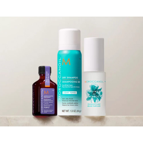 Moroccanoil Must Have Refresh, Nourish, And Go! Light Tones Vasaros kelioninis rinkinys šviesiems plaukams