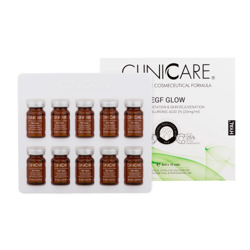 Cliniccare EGF Glow Anti Pigmentation Vial Odą atjauninantis, priešpigmentinis kokteilis 8ml
