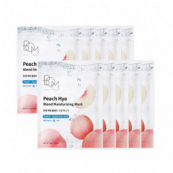 BOM Peach Hya Blend Moisturizing Mask Drėkinančios odą lakštinės veido kaukės 10 vnt.