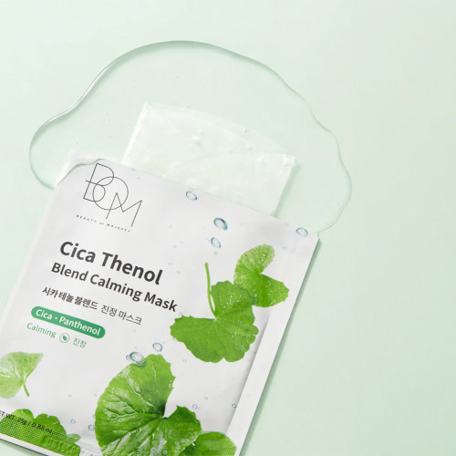 BOM Cica Thenol Blend Calming Mask Raminančios odą lakštinės veido kaukės 10 vnt.