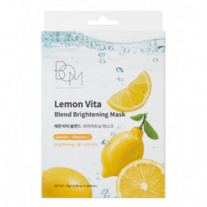 BOM Lemon Vita Blend Brightening Mask Skaistinančios odą lakštinės veido kaukės 10 vnt.
