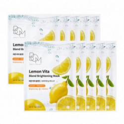 BOM Lemon Vita Blend Brightening Mask Skaistinančios odą lakštinės veido kaukės 10 vnt.