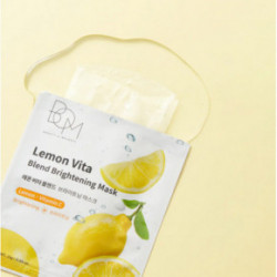 BOM Lemon Vita Blend Brightening Mask Skaistinančios odą lakštinės veido kaukės 10 vnt.