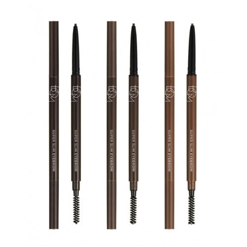 BOM Super Slim Eyebrow Antakių pieštukas 01 Charcoal Brown