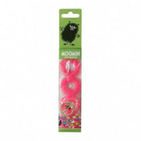 MOOMIN Anti Mosquito Band Pink Aproce, matu gumija pret odiem 4gab